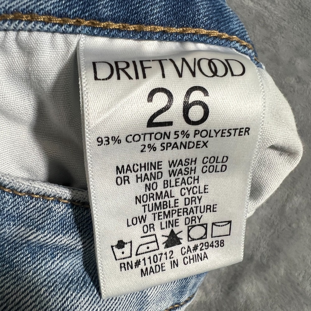 Driftwood Jackie Skinny Jeans Womens 26 Floral Embroidered Blue Stretch Denim - Picture 7 of 12